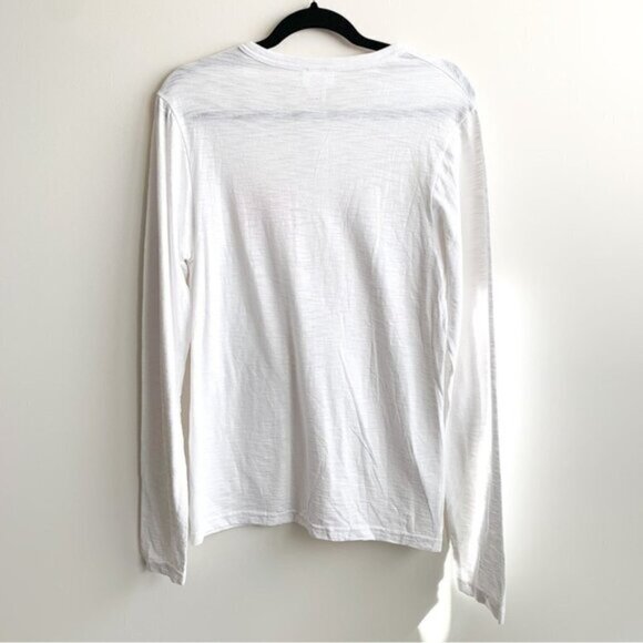 Mens Coho Apparel Shirt Logo Artisan Melange Henley Long Sleeve White Size Large - Picture 9 of 13